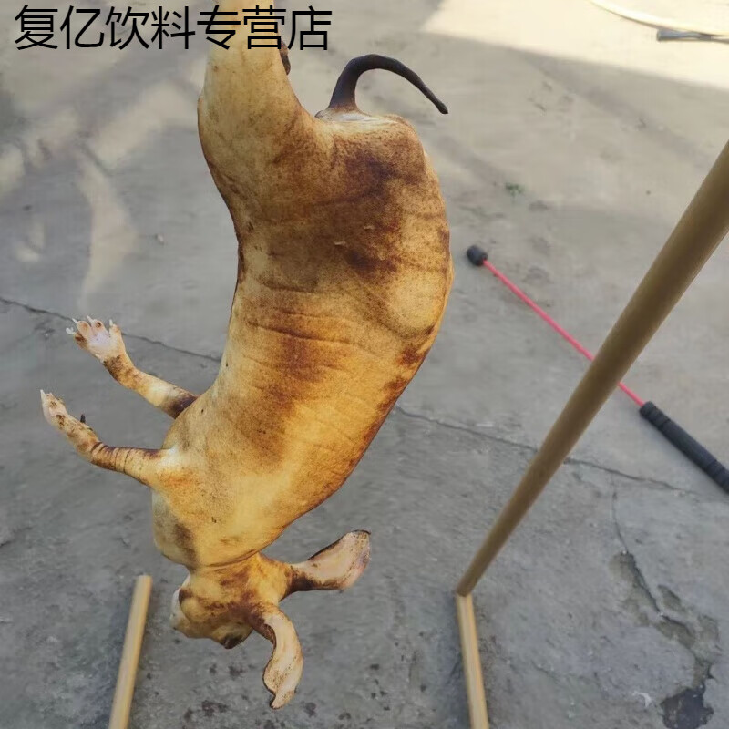 食怀新鲜现杀火烤稻草熏烤带皮兔子肉去头去内脏净膛无头无内脏3-8斤