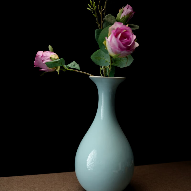 汝誉天下[新年礼物]汝窑花瓶玉壶春瓶梅瓶葫芦瓶汝州汝瓷天青色冰裂摆件 玉壶春瓶