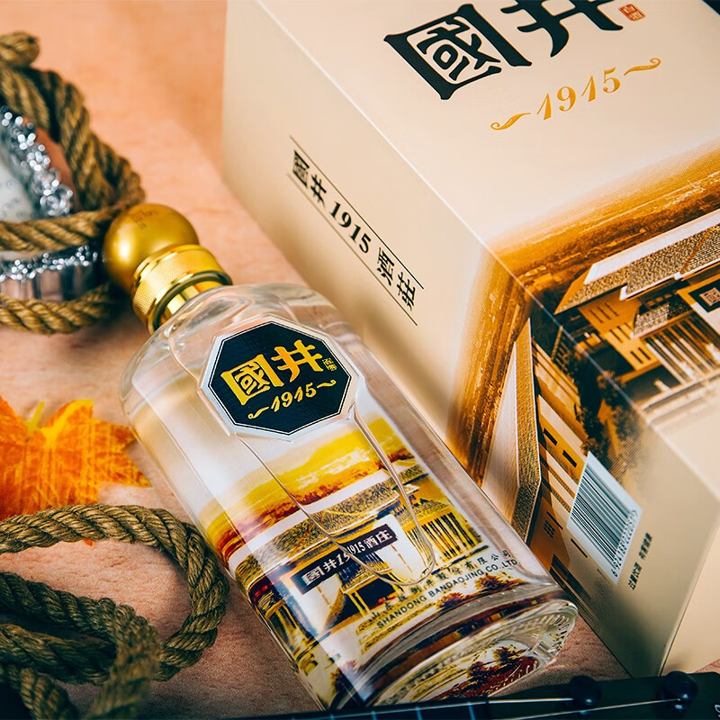 国井白酒  国井1915酒庄酒 纯粮酿造浓香型白酒 摆柜送礼自饮白酒 52度 500mL 4瓶 （整箱装）