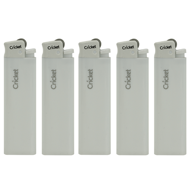 瑞典Cricket草猛砂轮打火机一次性尼龙防爆原装进口火机纯白系列5-25支礼盒打火机定制订做 草蜢纯白（5支）烟盒装