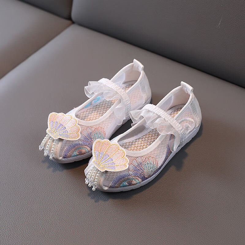 布恋猫儿童女夏季绣花鞋凉鞋古装宝宝网鞋中国风童鞋古风汉鞋女童汉服