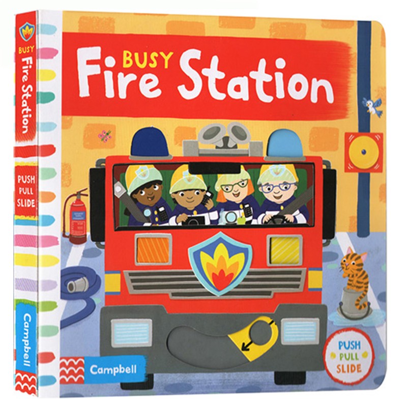 预售 英文原版 儿童绘本 Busy系列 Busy Fire Station 繁忙忙碌的消防局 纸板机关操作活动书 幼儿启蒙学习 亲子教育互动学习