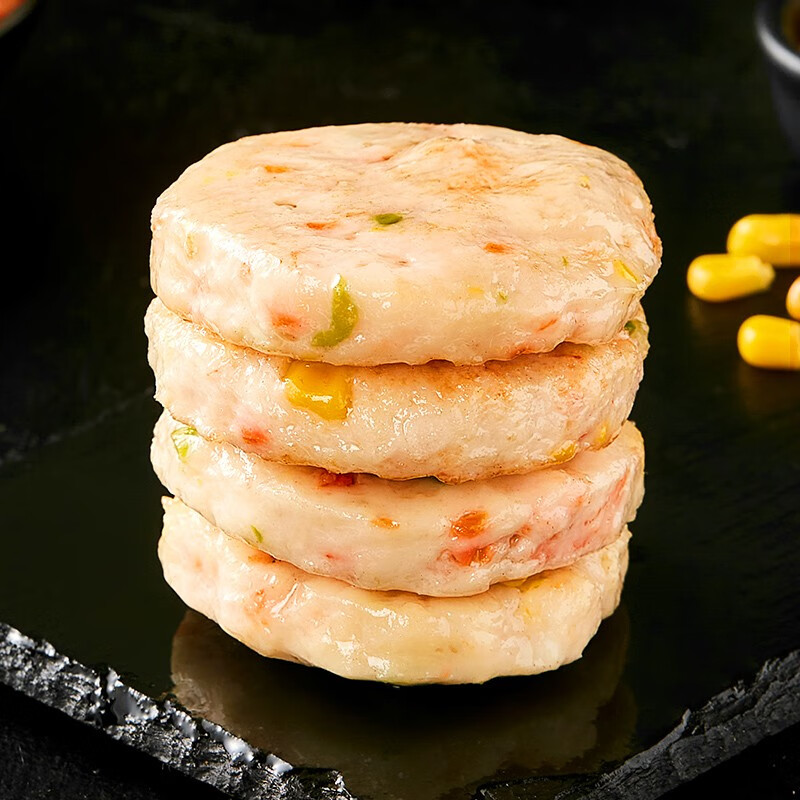 天海藏原味/果蔬虾饼160g（每袋4片）虾肉含量95%左右早餐  果蔬40%虾含量 4袋16片