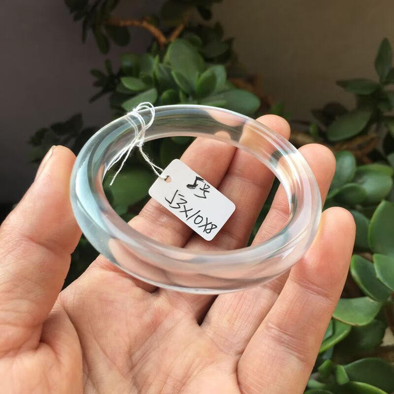 悠福白月光手镯白水晶奶白晶高冰高透像冰翡色泽果冻荔枝女款行 5号53