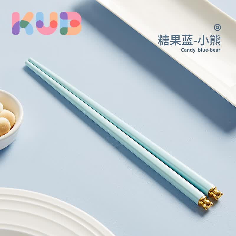 可优比（KUB）儿童筷子家用耐高温二段3-6岁幼儿园宝宝专用筷子-糖果蓝小熊小兔高性价比高么？