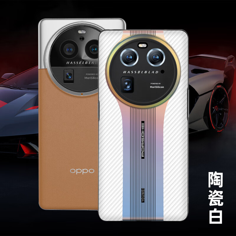适用oppo find x6秒变保时捷手机壳新款x6pro全包防摔保护套碳纤
