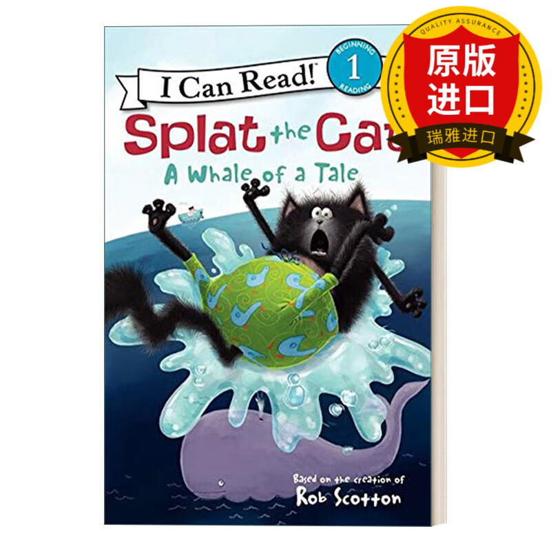 英文原版 splat the cat a whale of a tale 啪嗒猫 大鲸鱼的故事 i