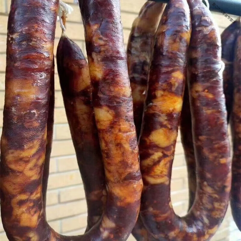 食怀云南香肠麻辣香肠纯肉肠手工腊肠腌制腊肠临沧特产农家土猪肉肠子 500g 云南香肠 麻辣味八成干