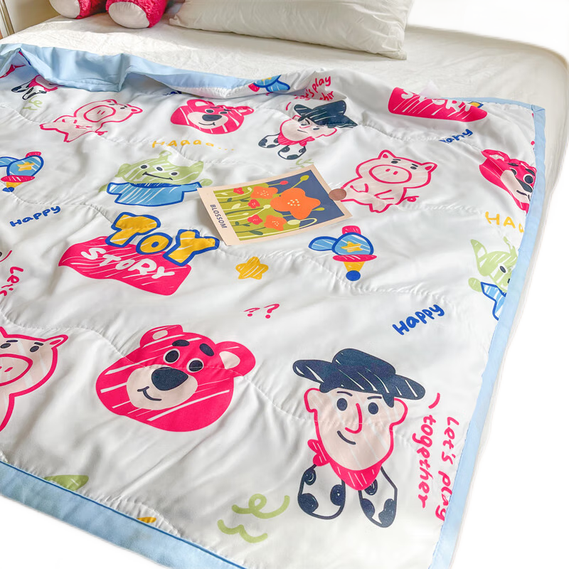 迪士尼（Disney）A类儿童被子空调被幼儿园午睡毯学生宿舍抗菌水洗夏凉被盖毯 可爱小熊