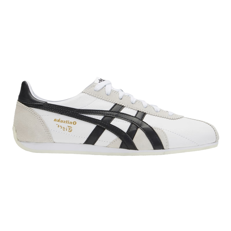 Onitsuka Tiger鬼塚虎RUNSPARK夏季男女情侶款時尚休閑鞋小白鞋 白色/黑色 37