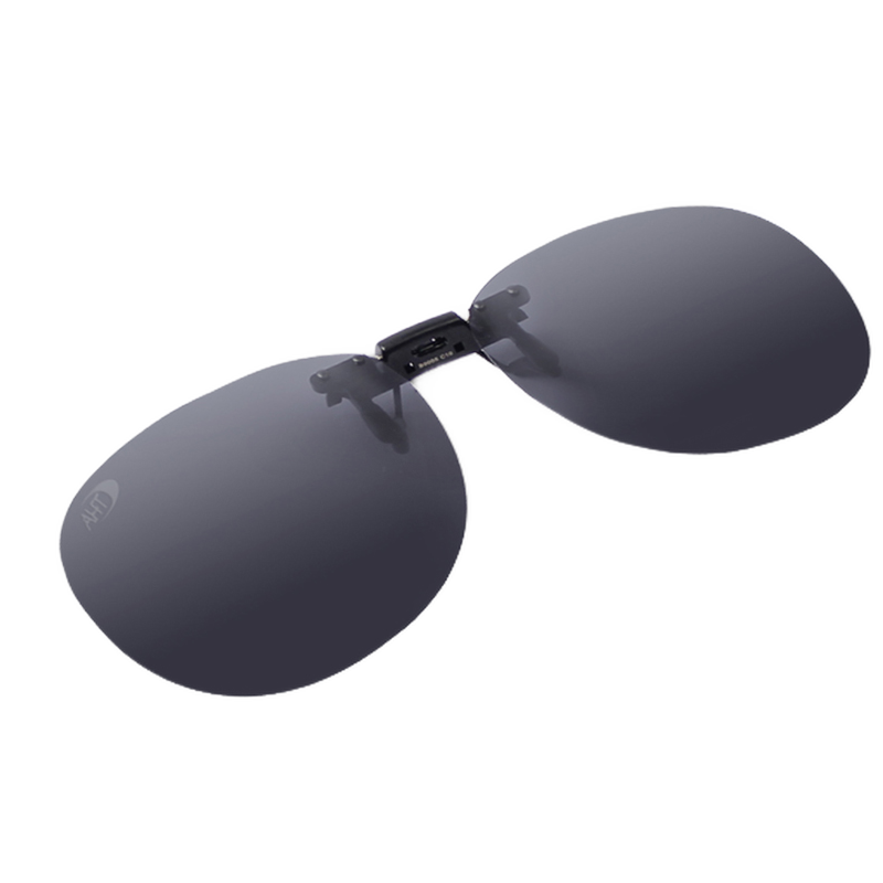 AHT墨镜夹片超轻偏光太阳镜夹片近视驾驶镜司机镜男士钓鱼开车偏光镜 B9005C10【圆框】
