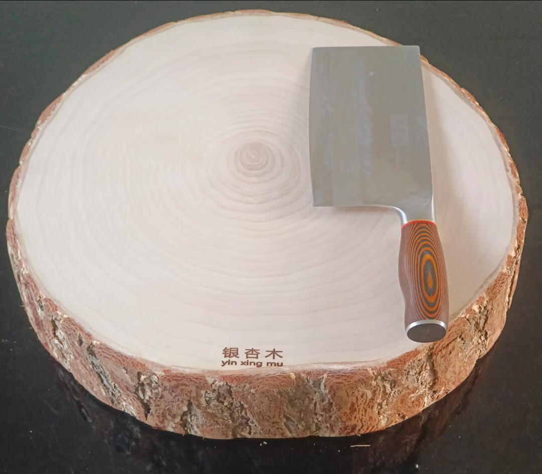 莺雀银杏木菜墩子正宗泰兴白果树砧板菜墩 母树31-33*5带皮自然圆商品