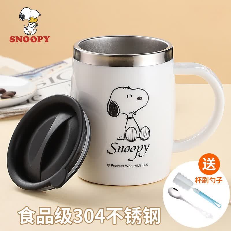 史努比(SNOOPY)保温杯304不锈钢马克咖啡杯家用喝水杯男士办公室茶杯女学生杯子 白色420ML怎么样,好用不?
