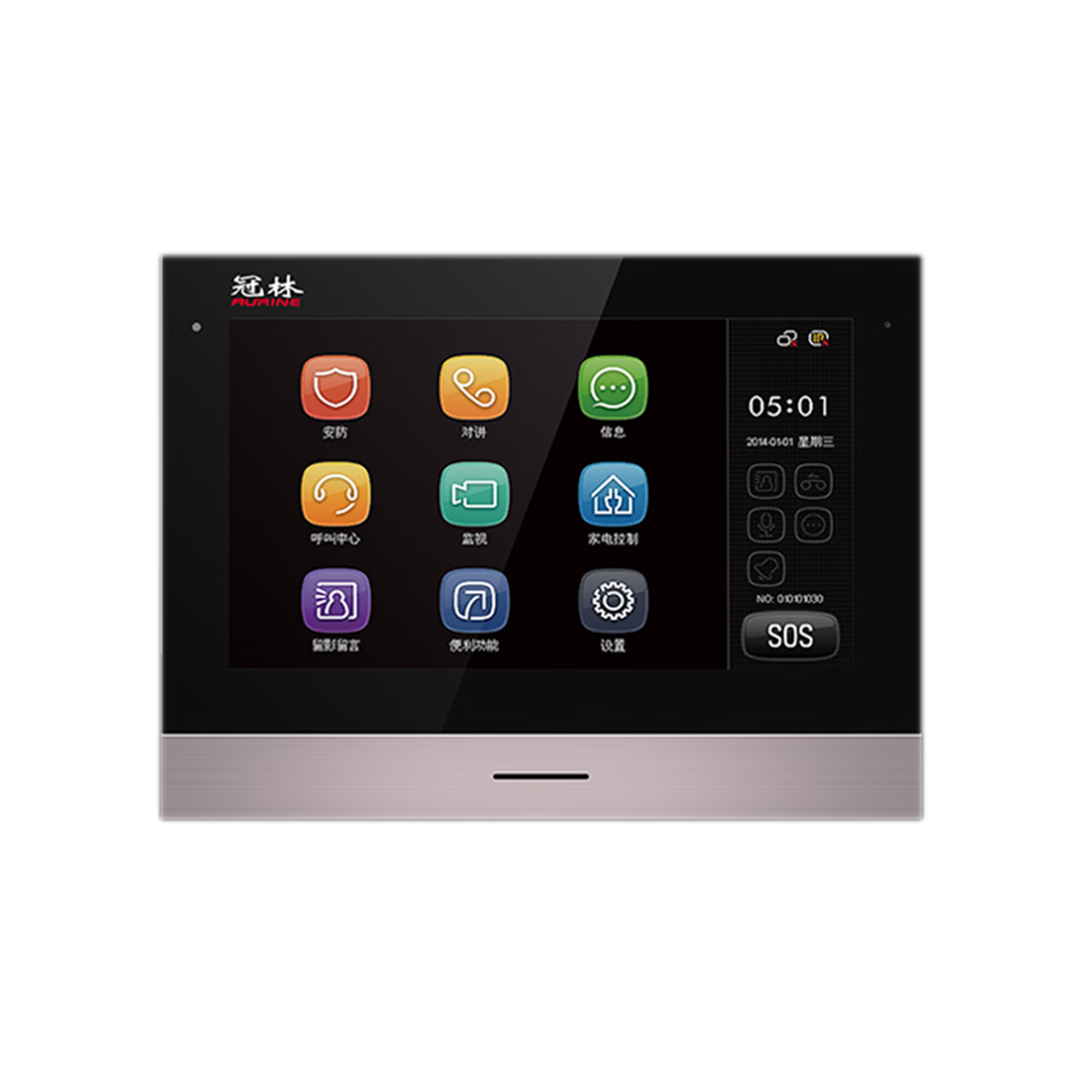 冠林智能终端室内机gl8-f101mr可视对讲10寸超大触屏gl8/ml8通用 摩卡