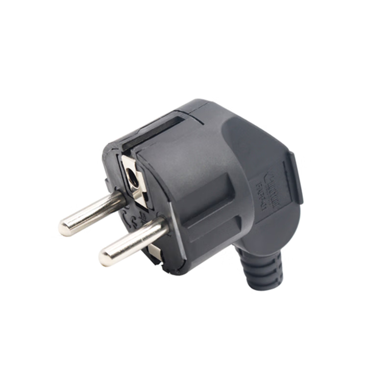 哲弘地16a可拆式德标欧规法式弯形接线插头自接式德 公头