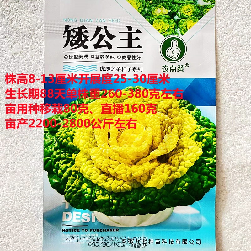 矮公主黄心乌黄心菜种子好看好吃耐寒商品性佳农家秋季蔬菜种 矮公主