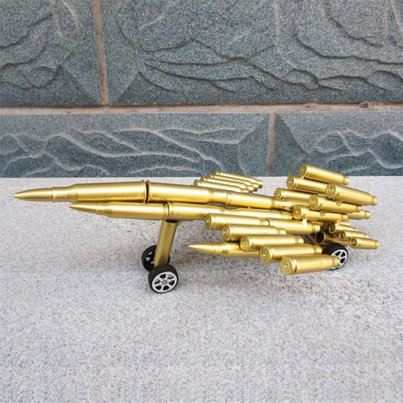 子弹壳工艺品 金属坦克飞机大炮模型苏27飞机退伍军人纪念品军事模型