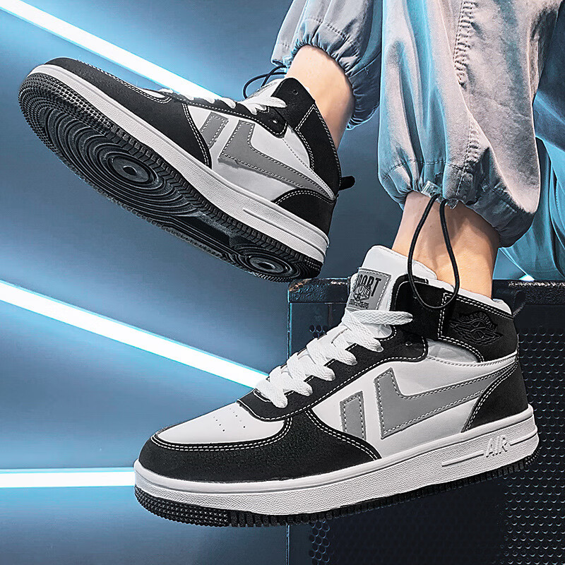 回力瑞韩版高帮潮流男鞋空军一号潮鞋子学生透气休闲百搭板鞋 gr913wx