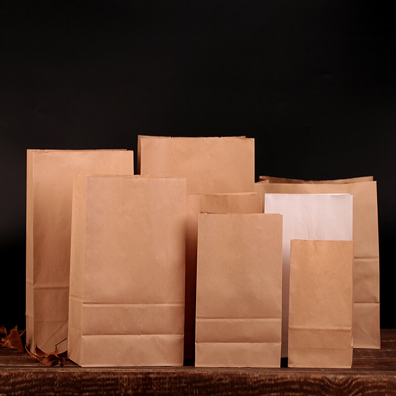 园琦牛皮纸袋一次性加厚外卖食品包装袋吐司坚果袋子肯德基麦当劳汉堡