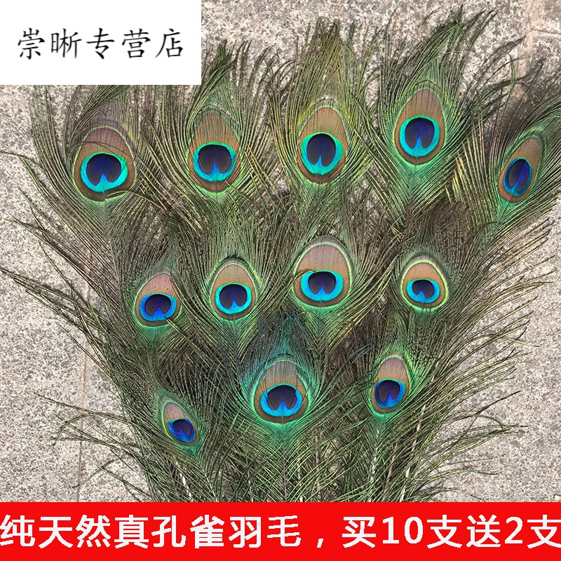 天然真孔雀羽毛翎尾大眼睛 客厅摆件花瓶插花装饰品diy配件孔雀毛 40