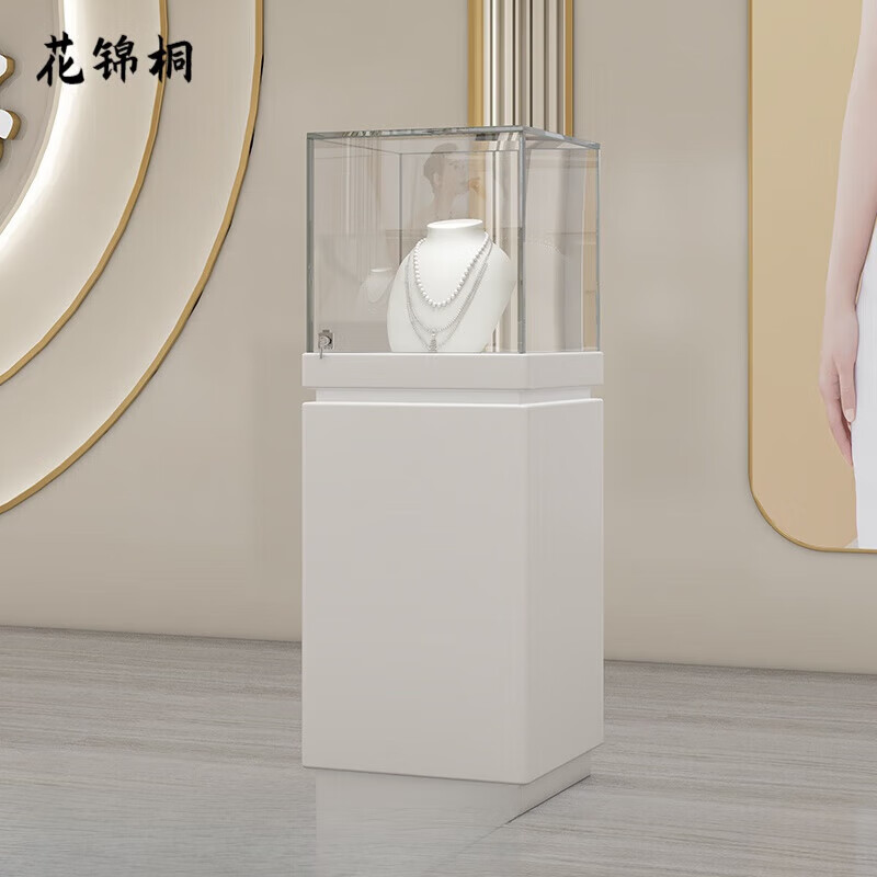 墨申珠寶首飾展示柜博物館古董文物陳列柜產(chǎn)品展覽展示臺(tái)商場(chǎng)玻璃展柜 30*30*100高柜灰色整體發(fā)貨