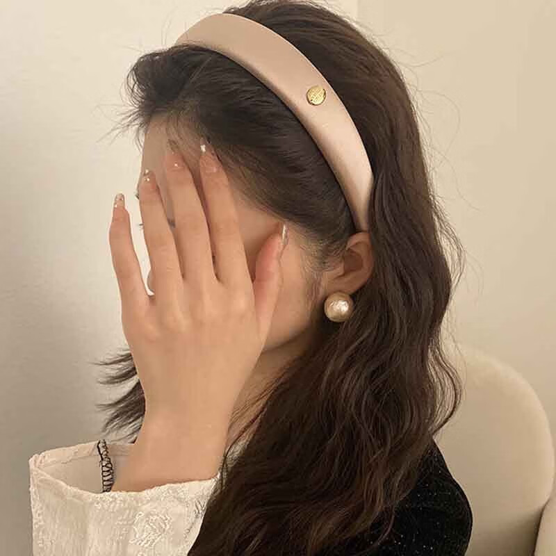 弥俏红色高颅顶发箍女日常佩戴复古宽边发卡压发头箍女士优雅发窟发捆