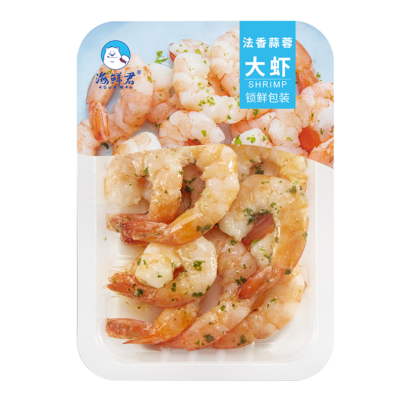 海鲜君法香蒜蓉大虾80g即食海鲜水产 开盖即食 预制菜 佐餐 休闲零食