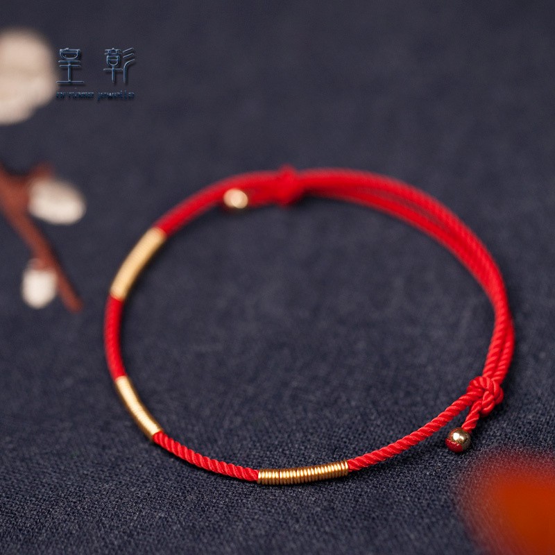 皇彰红绳手链女设计属鼠新款手工编织本命年饰品手绳送女友礼物