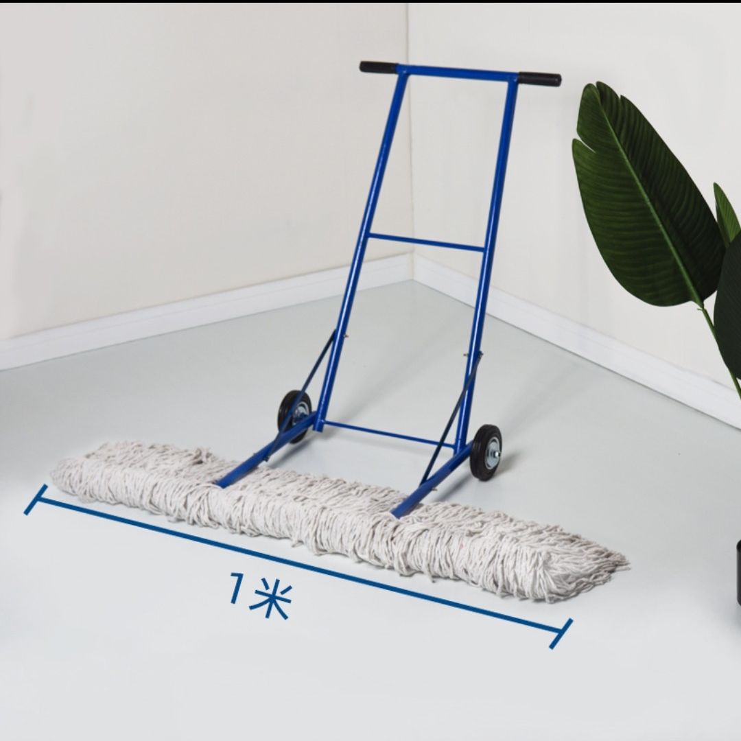手推式墩布车工厂车间车库清洁拖地保洁除尘卫生超大棉线手推拖把 1米