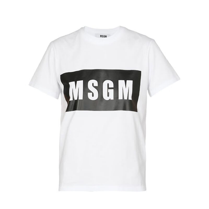 msgm百搭女性白色女士短袖t恤龙年奢饰品潮牌 2941mdm95-202 7798 01