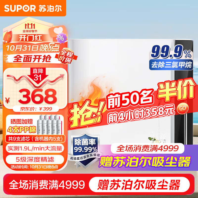 苏泊尔（SUPOR）净水器家用超滤机滤水器自来水厨下式净化器DU2U3厨房饮水水龙头台式台上台下过滤器净水机使用感如何?