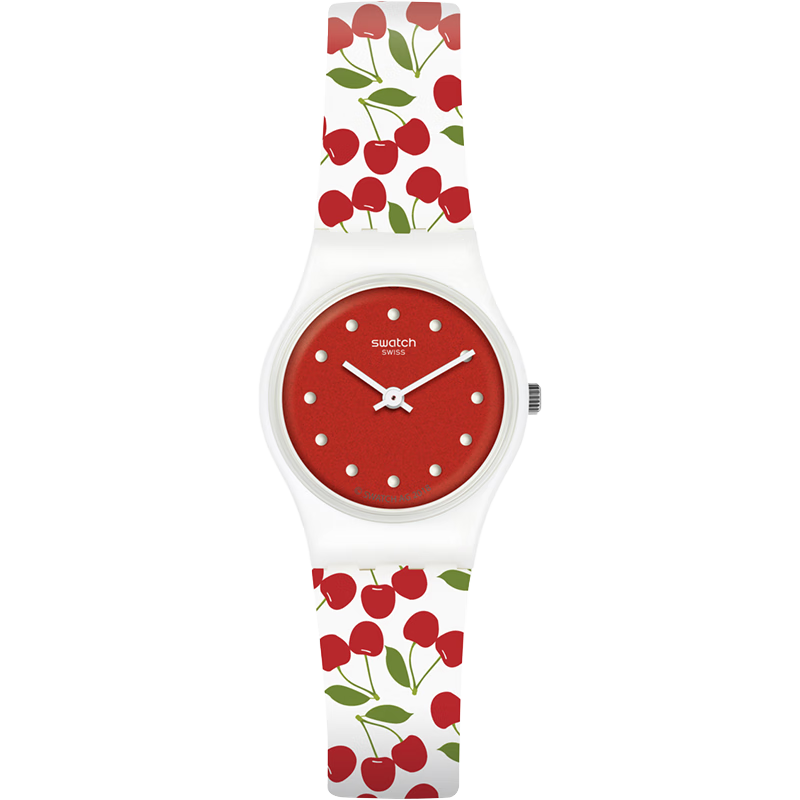 斯沃琪（Swatch）瑞士手表甜美櫻桃清新簡(jiǎn)約小表盤(pán) 新年禮物學(xué)生石英女表LW167