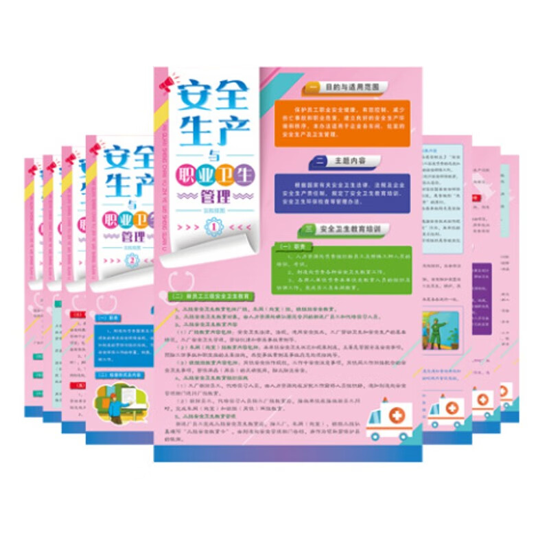 安全生产与职业卫生管理宣教挂图6张/套