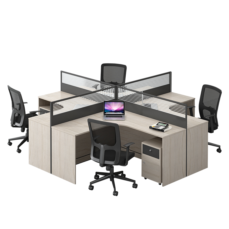 欧宝美办公家具办公桌组合职员办公桌电脑桌创意屏风工位十字型四人位