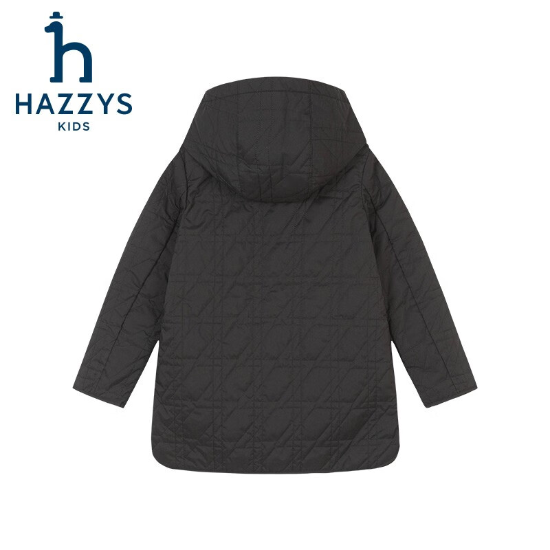 哈吉斯(HAZZYS)品牌童装男女童棉服冬新品舒适柔软防风透湿弹力连帽棉服 奶油色 155