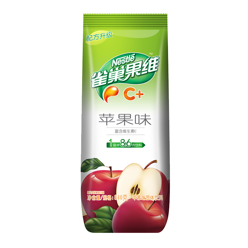 Nestlé 雀巢 果维C+苹果味840g/袋 富含维C 低脂果珍冲饮果汁粉