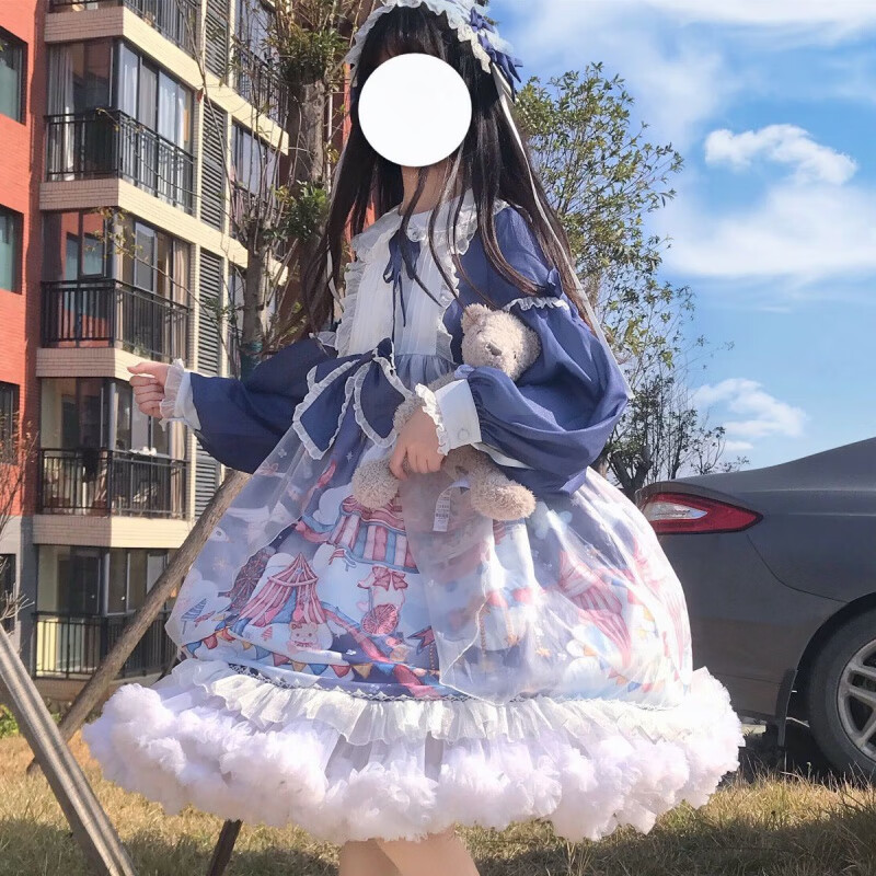 督型(duxing)洛丽塔裙子可爱学生女连衣裙萝莉塔套装二次元日常洋装
