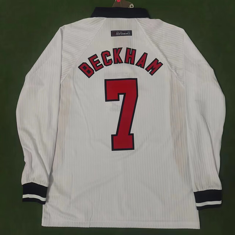 京识98世界杯英格兰球衣20号队服 7号贝克汉姆复古足球服定制 短袖单