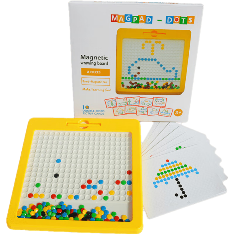 千曼新款热卖磁性运笔画板锻炼专注力想象力思维启蒙磁力拼图益智 不插卡大棋子QH928