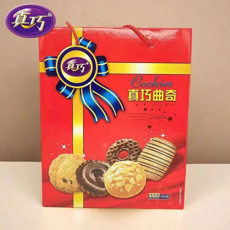 果酱饼干办公室休闲零食早餐小吃口味夹心饼干食品 真巧曲奇700g*1盒