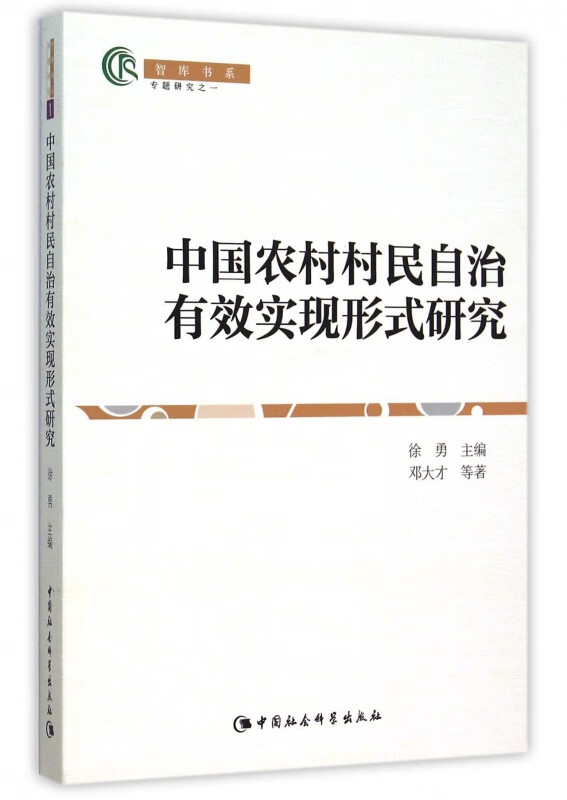 中国农村村民自治有效实现形式研究/智库书系