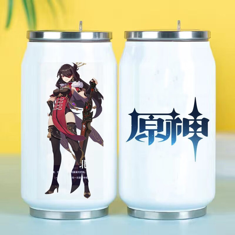 2022新款派蒙杯 呆呆 原神保温杯动漫可莉派蒙刻晴温迪游戏周边易拉罐