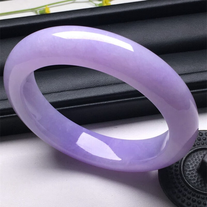 聪蝶翡翠紫罗兰手镯 缅甸老坑翡翠冰糯种紫罗兰玉镯子紫色手镯带证书