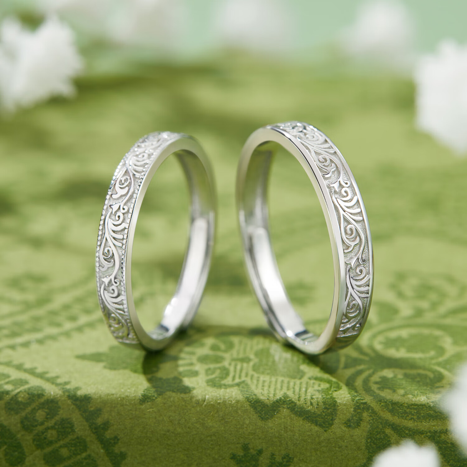 唐草纹情侣对戒*品牌定制礼盒