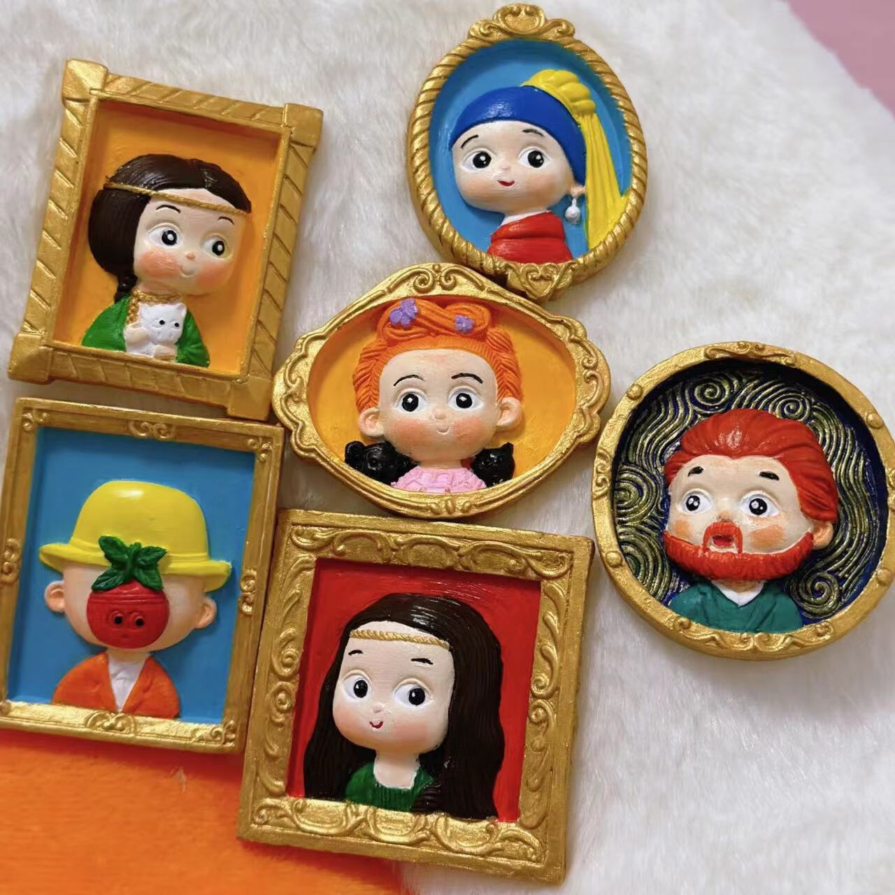 世界名画石膏娃娃 涂色diy涂鸦石膏画网红爆款手工上色白胚石膏像