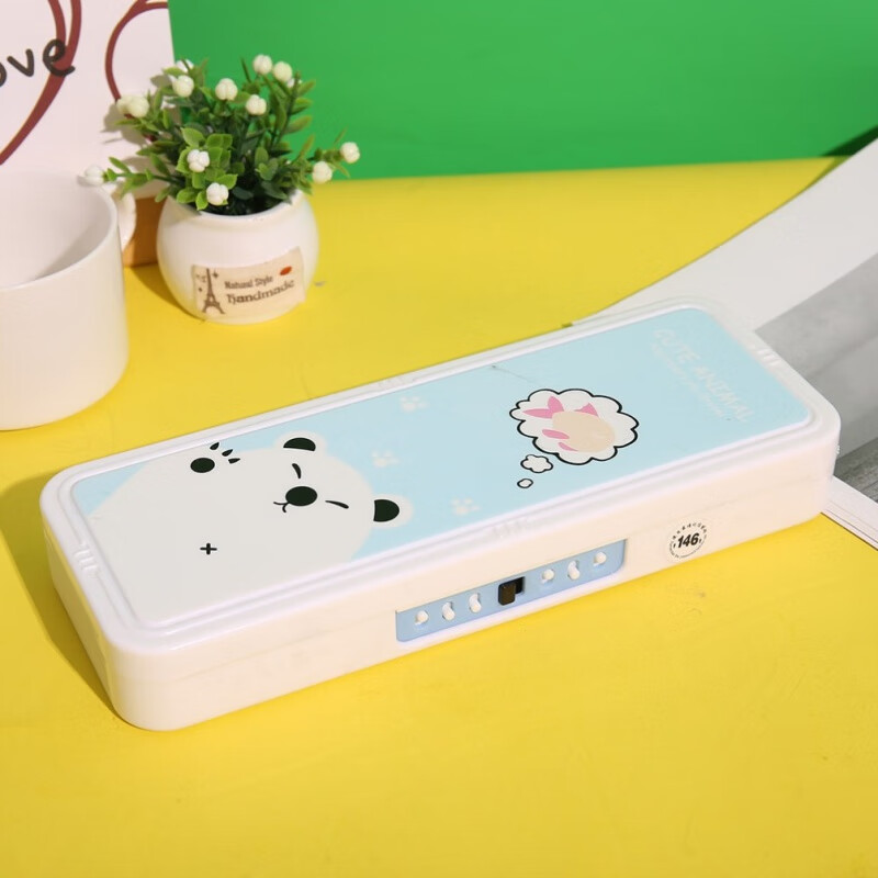 指纹文具盒笔高颜值大容量收纳盒袋铅笔盒带密码解锁多功能黑科技