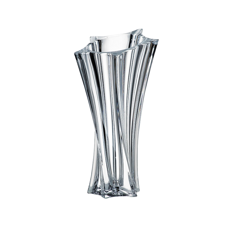 BOHEMIA捷克進(jìn)口水晶玻璃花瓶透明現(xiàn)代簡(jiǎn)約花瓶簡(jiǎn)約插花裝飾玻璃海星花瓶餐廳客廳裝飾擺件 YOKO約克 | X花瓶330mm