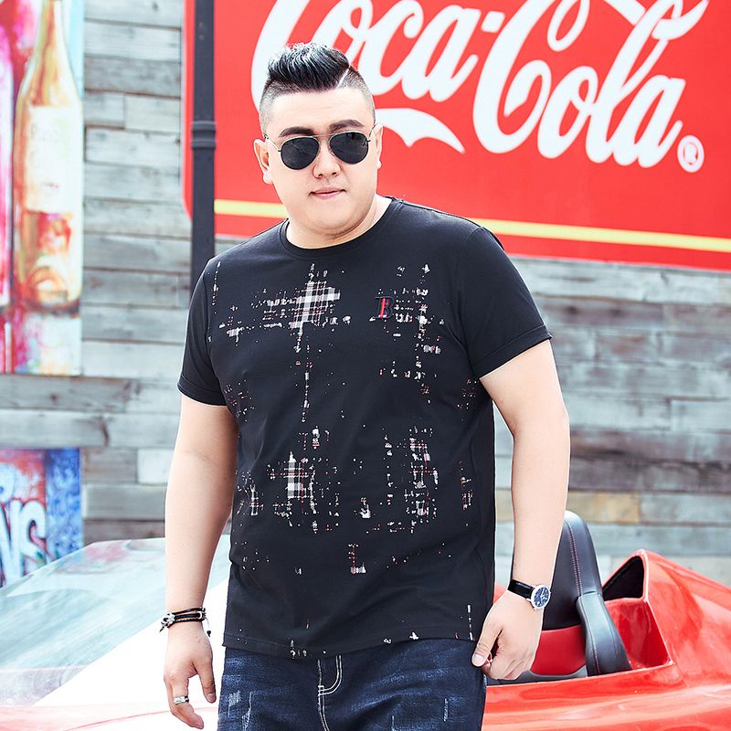 mgjo胖男生 微胖穿搭套装夏季薄款胖子宽松大肚子220/240/300斤大码男