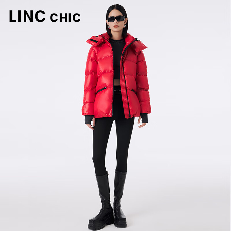 金羽杰90鸭绒加厚羽绒服女装短款冬季商场同款保暖泡芙面包服Y23602324 洋红色 XS 适合110斤以下