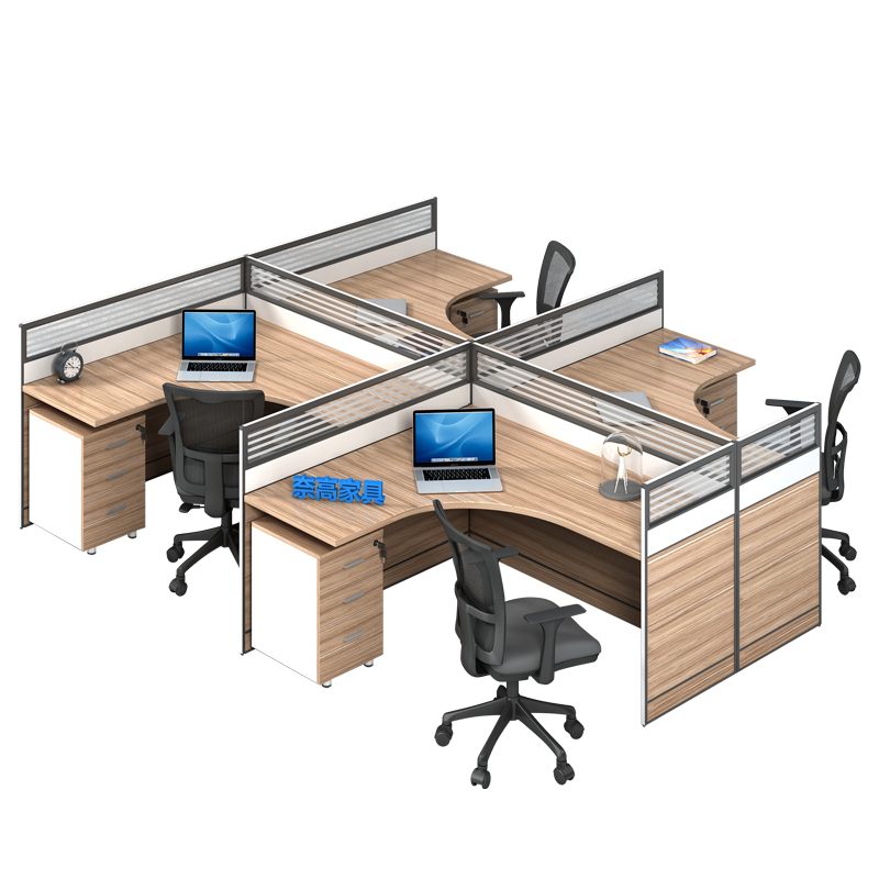 奈高办公桌现代简约职员办公桌员工桌工作位干字型4人位